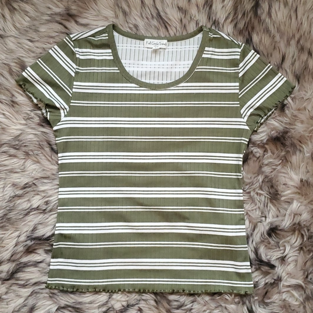 Green striped top